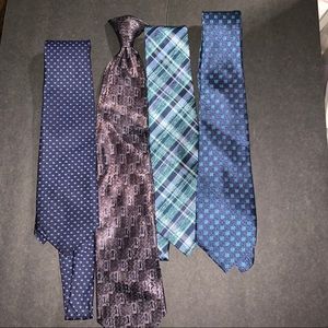 4 Men’s Neck Ties Blue Townsend Preppy Career